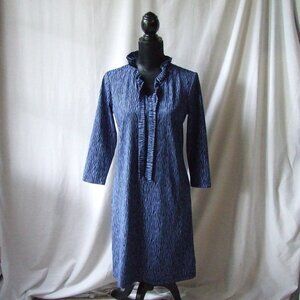 J McLaughlin dress Jaclyn black blue bow tie detail fairy feminine ruffle new